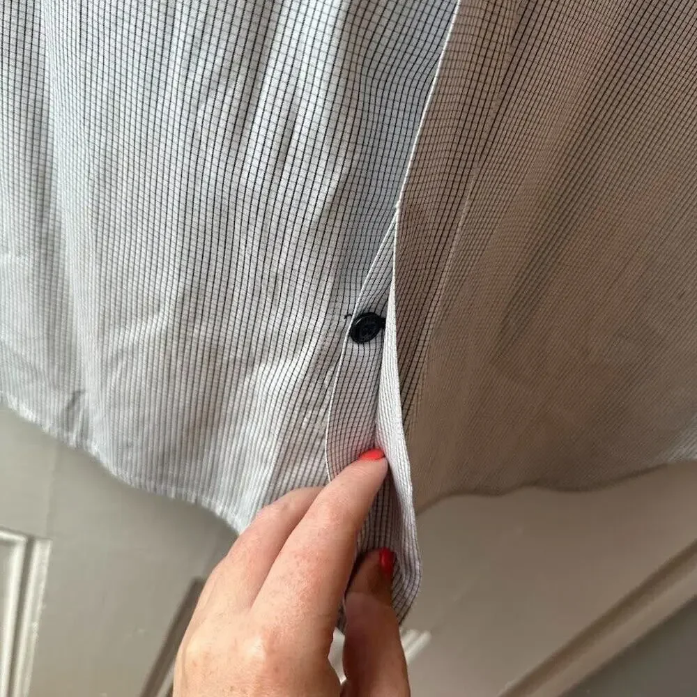 French Connection Button Up Shirt Mens XL White Short Sleeve Cotton Pockets - Picture 5 of 7